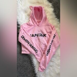 K-Pop Demon Hunters Pink Graphic Hoodie with Ears